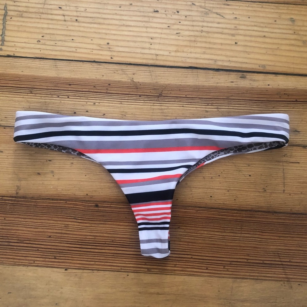 Acacia striped bikini bottom